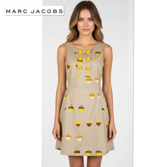 Marc by Marc Jacobs Y2K Heart Leaves Pinafore Dress As Seen On Victoria Beckham - Picture 1 of 16